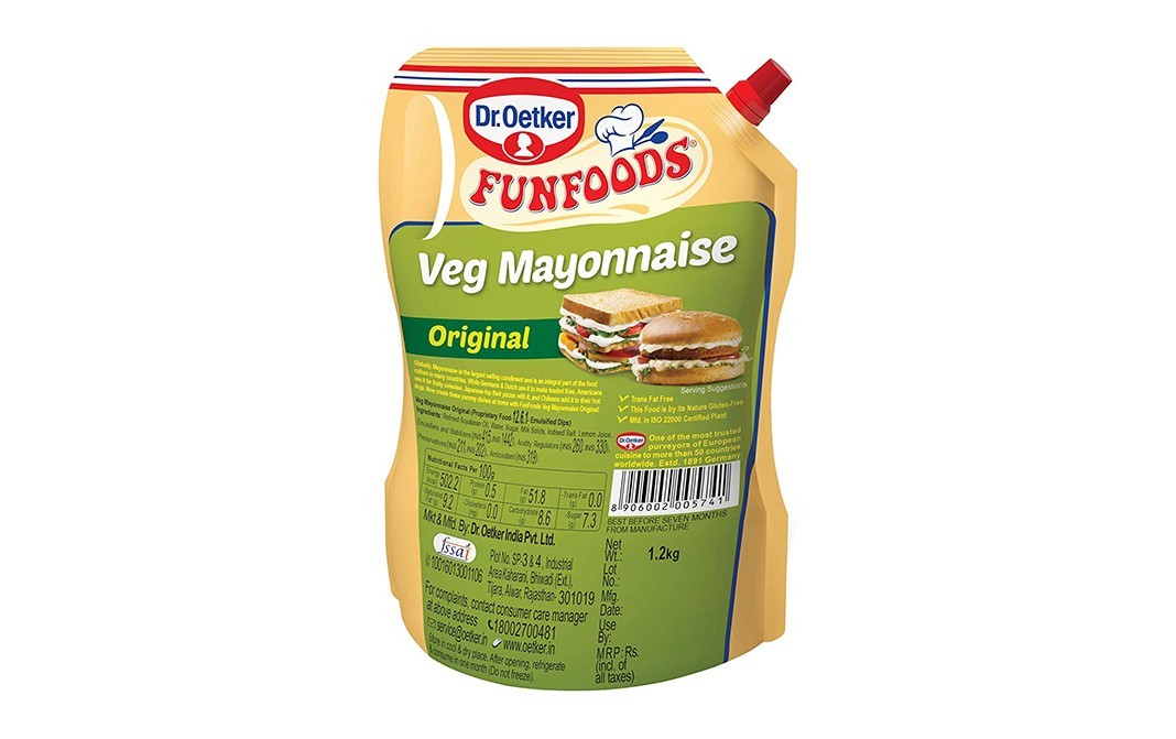 Dr. Oetker Fun foods Veg Mayonnaise Original   Pouch  1.2 kilogram
